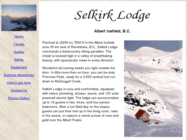 www.selkirkbackcountrylodge.com