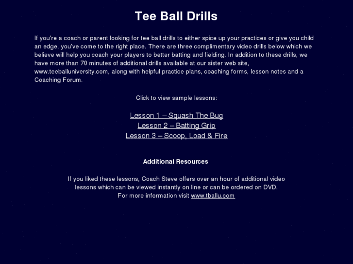 www.teeballdrills.org