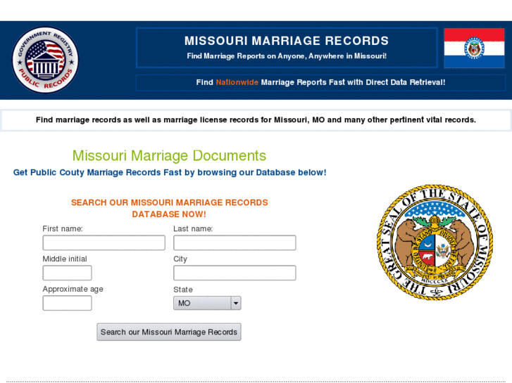 www.missourimarriagerecords.org