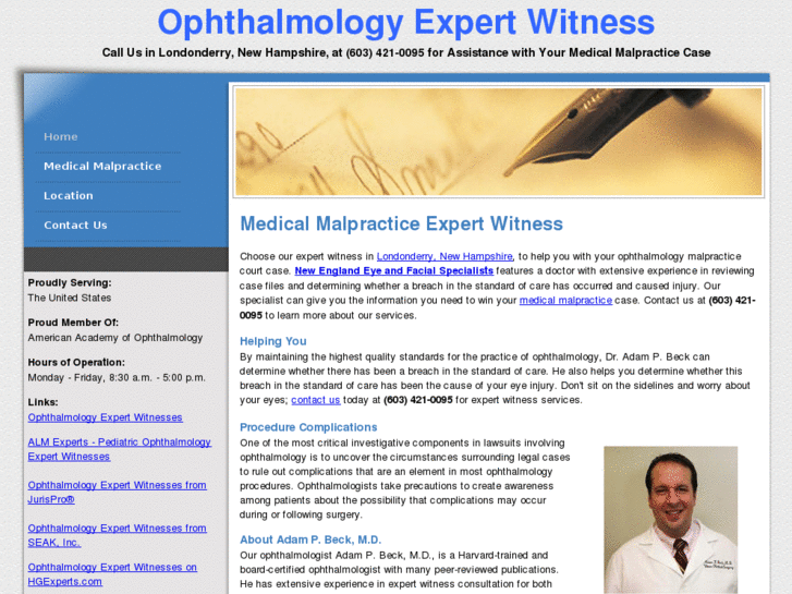 www.ophthalmologyexpertwitness.com