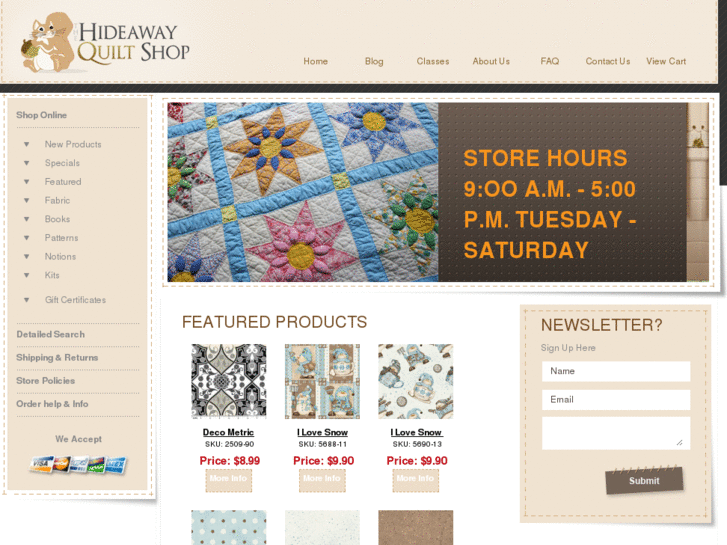 www.hideawayquiltshop.com