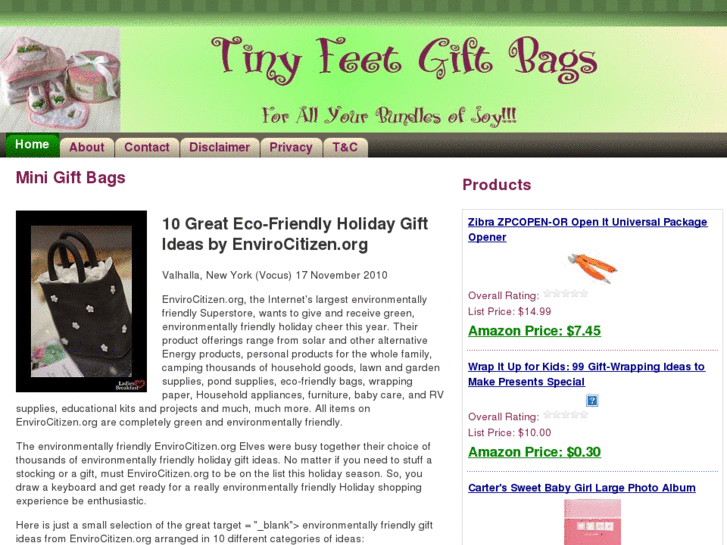 www.tinyfeetgiftbags.com