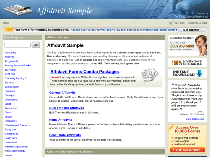 www.affidavitsample.com