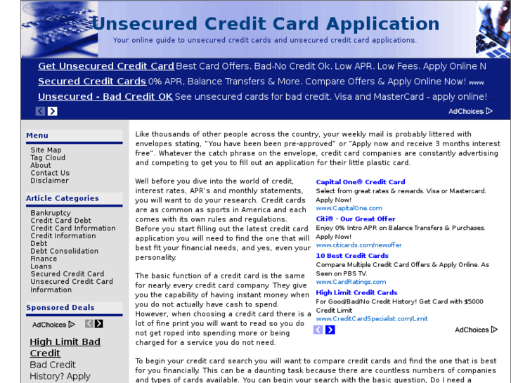 www.unsecuredcreditcardapplication.net