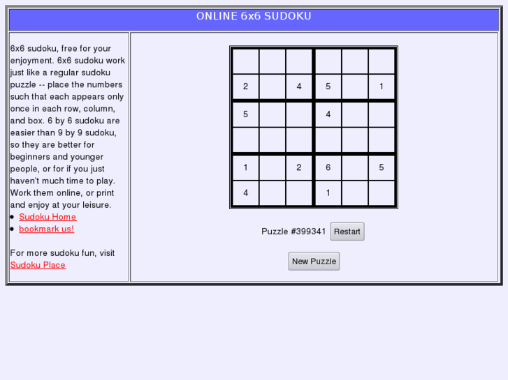 www.6x6sudoku.com