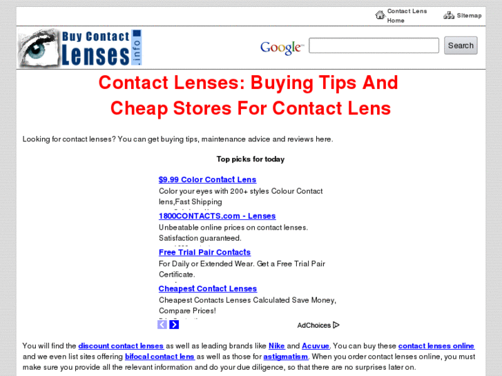 www.buycontactlenses.info