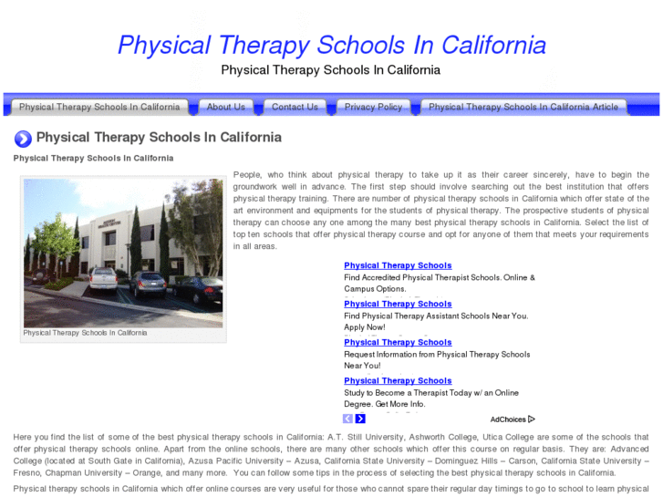 www.physicaltherapyschoolsincalifornia.com