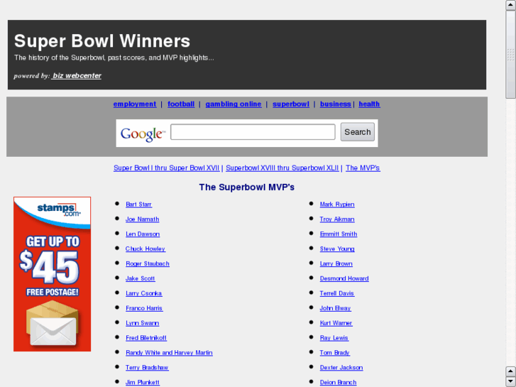 www.superbowlwinners.com