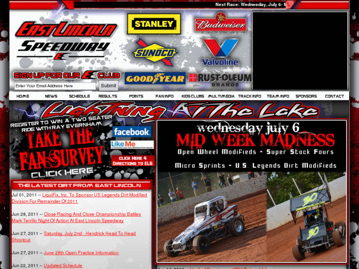 www.eastlincolnspeedway.com