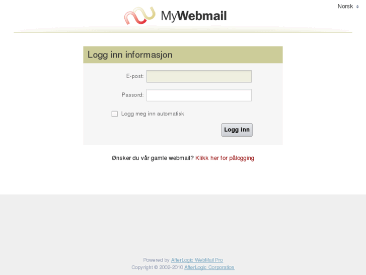 www.mywebmail.no