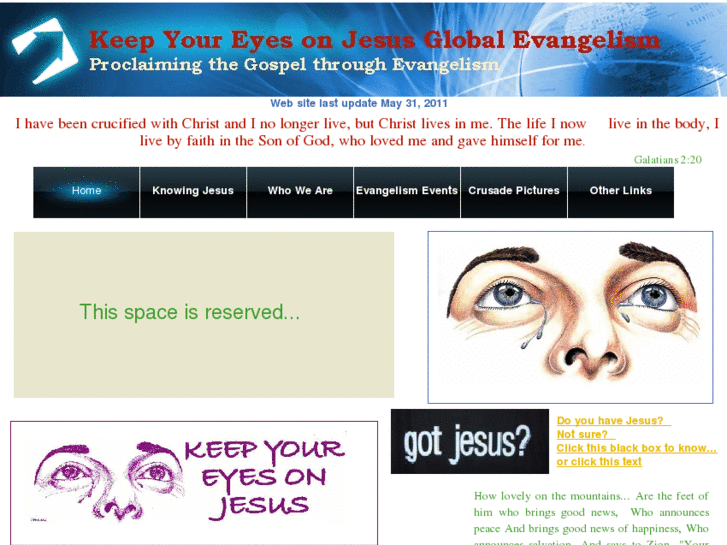 www.keepyoureyesonjesus.org