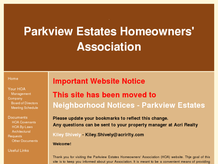 www.parkviewestateshoa.com