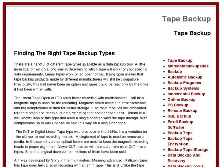 www.tapebackupfaq.com