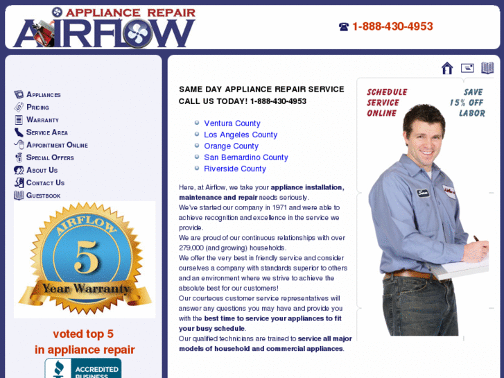 www.airflowapplianceservice.com