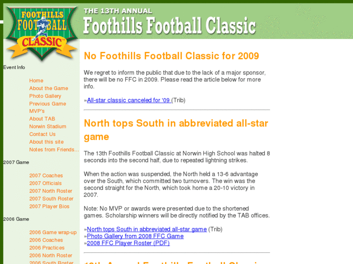 www.foothillsfootballclassic.com
