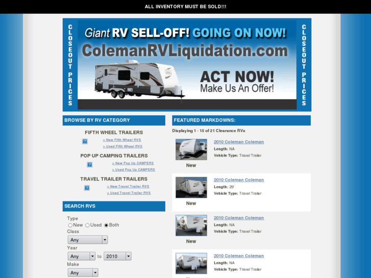 www.colemanrvliquidation.com