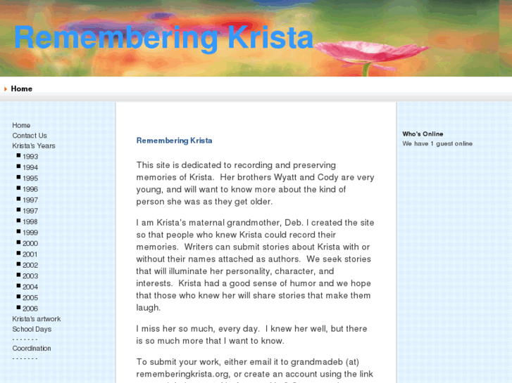 www.rememberingkrista.org