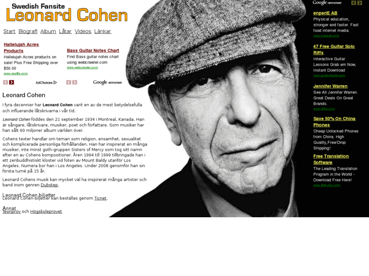 www.leonardcohen.se