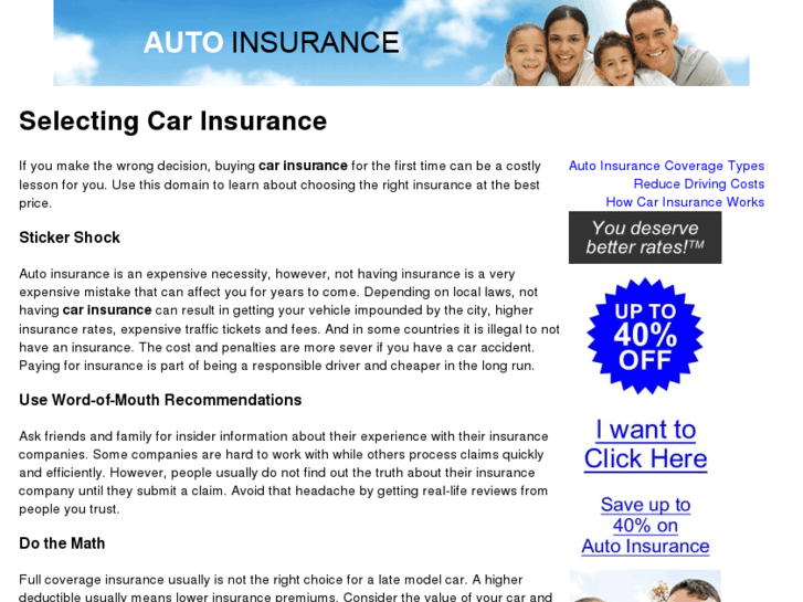 www.selectingcarinsurance.com