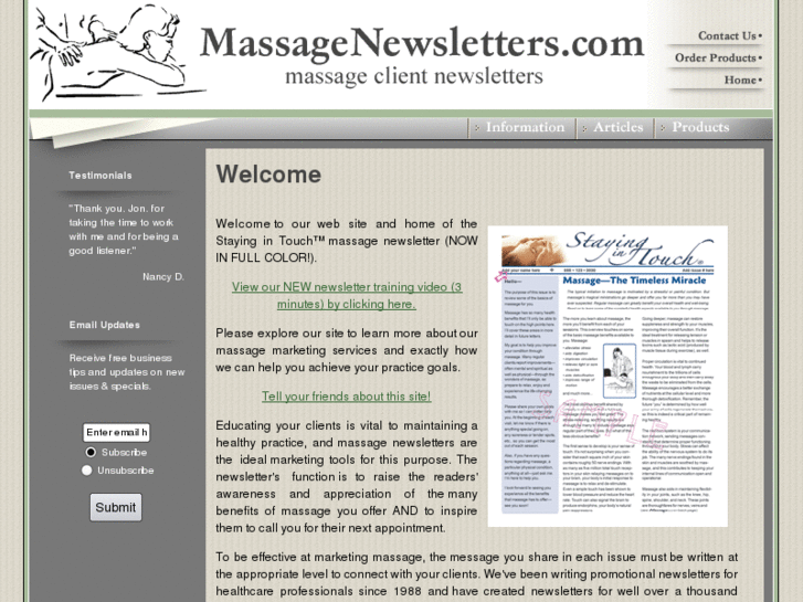 www.massagenewsletters.com