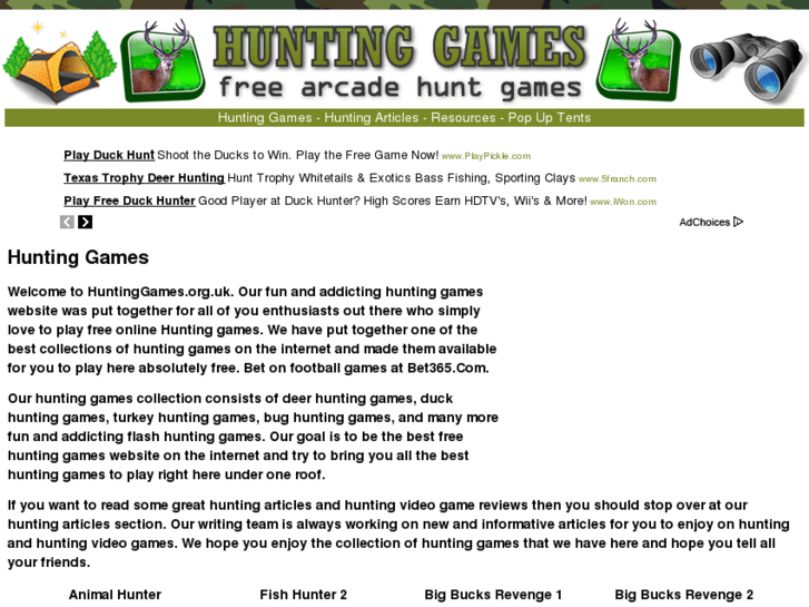 www.huntinggames.org.uk