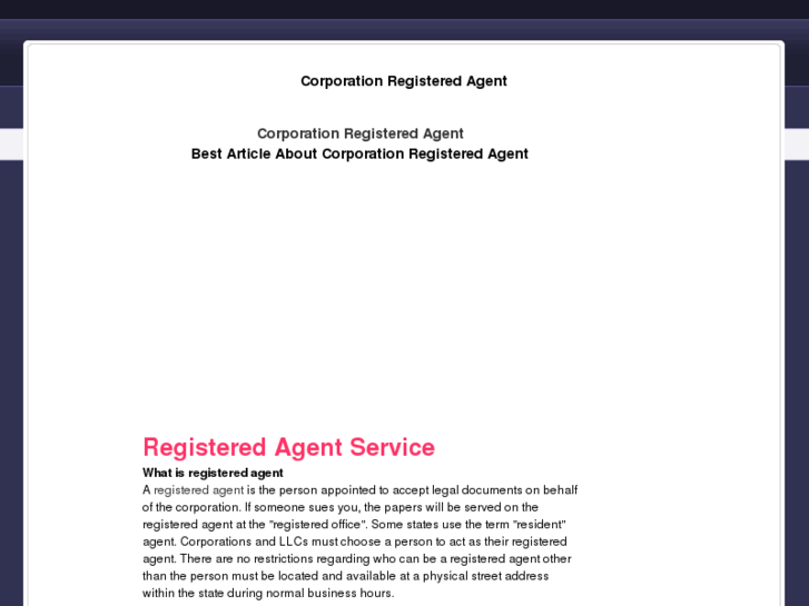 www.corporationregisteredagent.org