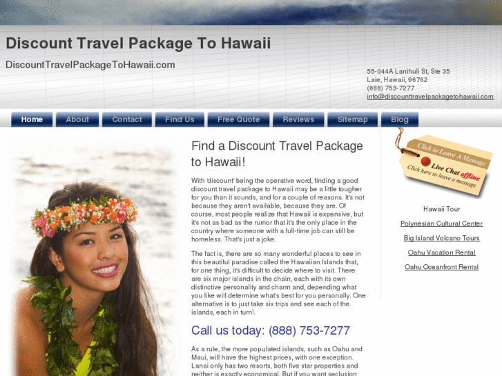 www.discounttravelpackagetohawaii.com