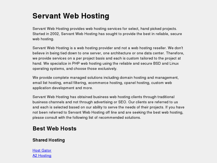 www.servantwebhosting.com