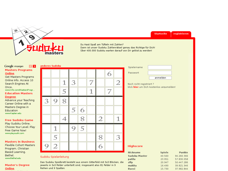 www.sudoku-masters.com