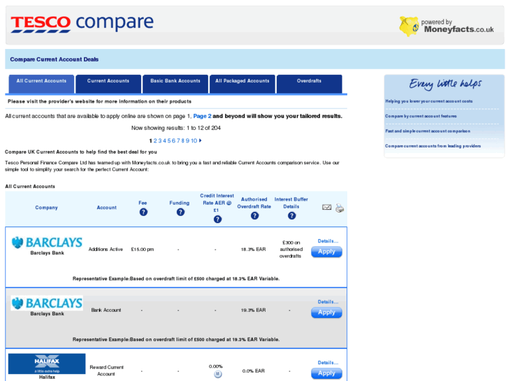 www.currentaccounts-tescocompare.com