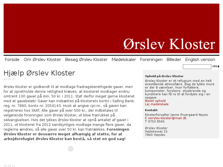 www.oerslev-kloster.dk