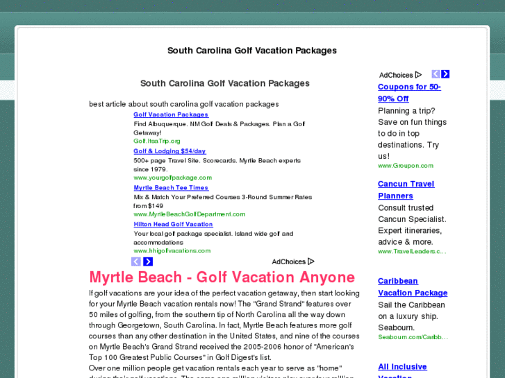 www.southcarolinagolfvacationpackages.net