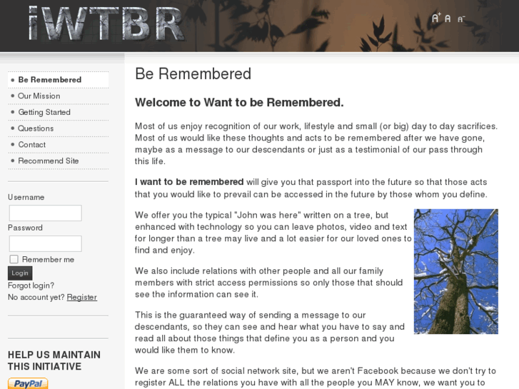 www.iwanttoberemembered.com