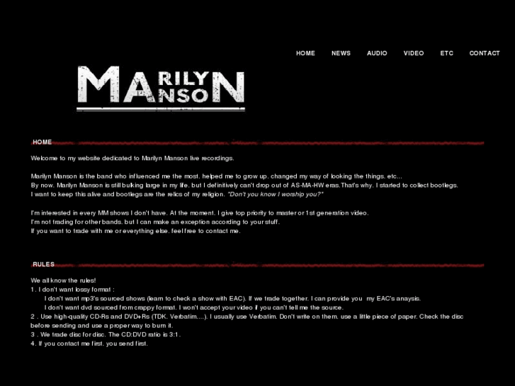 www.marilynmansonbootlegs.com