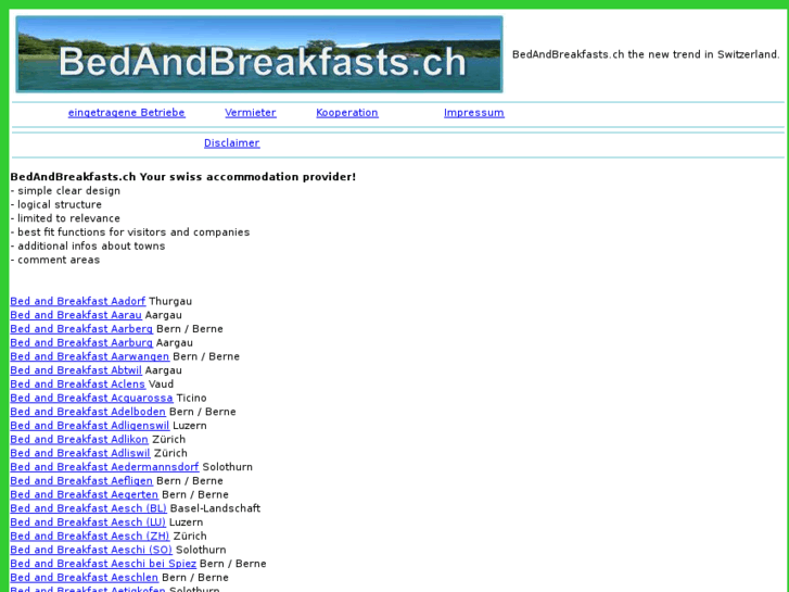 www.bedandbreakfasts.ch