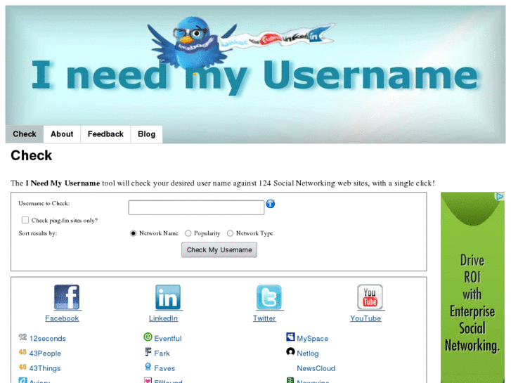 www.ineedmyusername.com