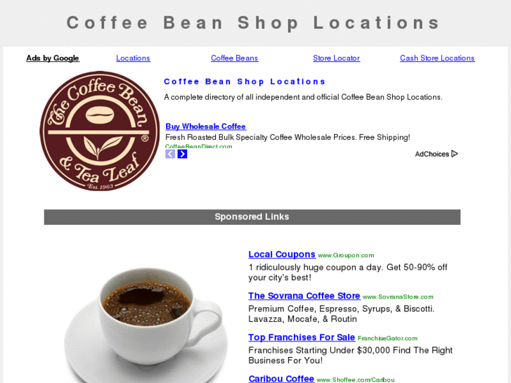 www.coffeebeanlocations.com