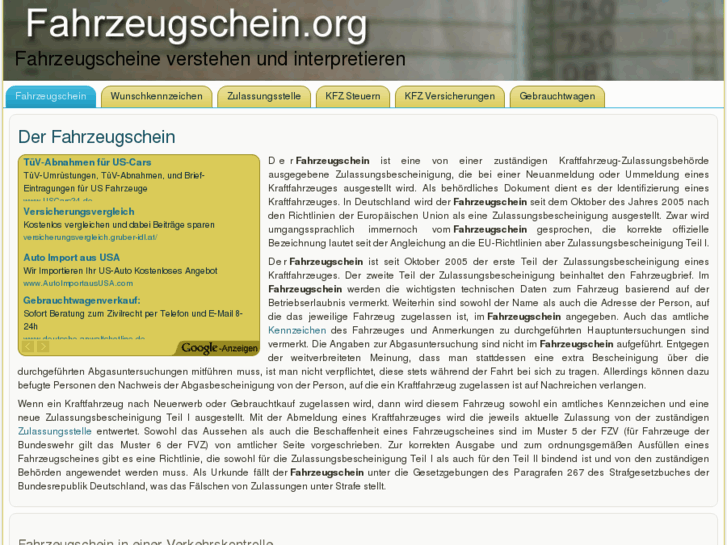 www.fahrzeugschein.org