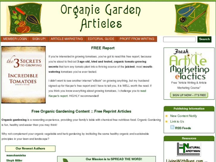 www.organicgardenarticles.com