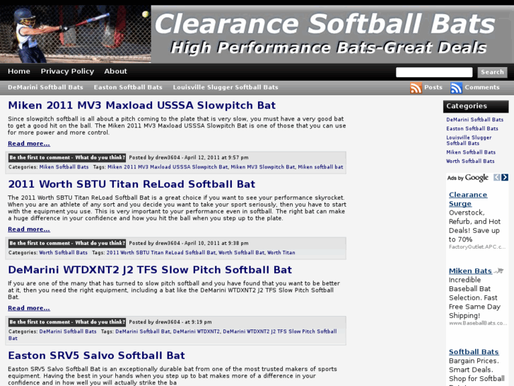 www.clearancesoftballbats.com