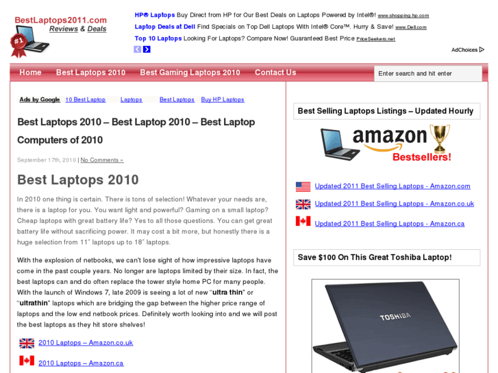 www.bestlaptops2010.net