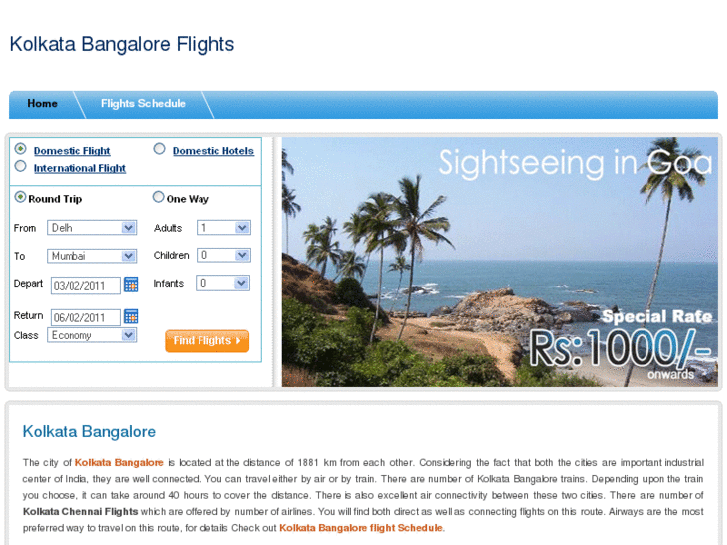 www.kolkatabangaloreflights.com