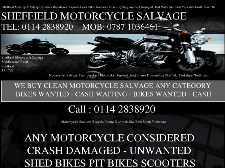 www.sheffieldmotorcyclesalvage.com