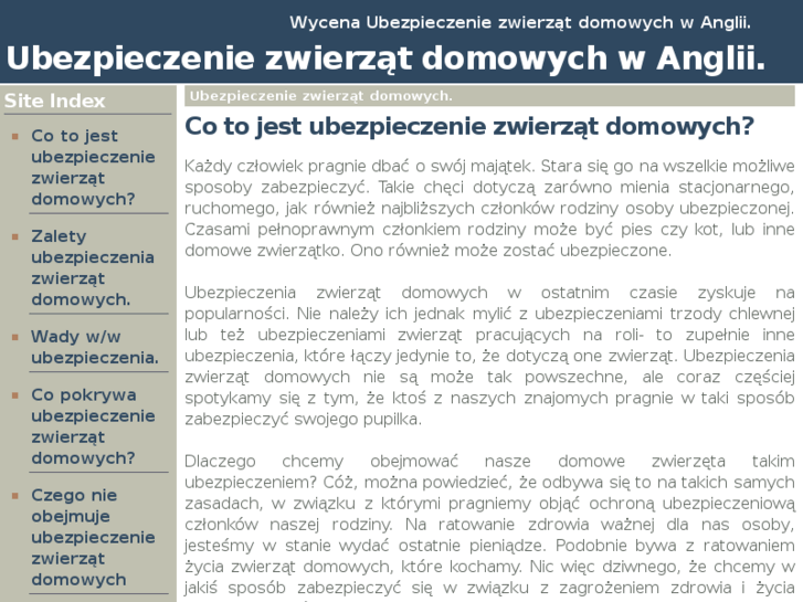 www.ubezpieczenie-zwierzat-domowych-uk.com