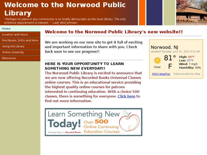 www.norwoodpubliclibrary.org