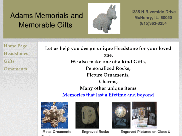 www.adamsmemorials-gifts.com