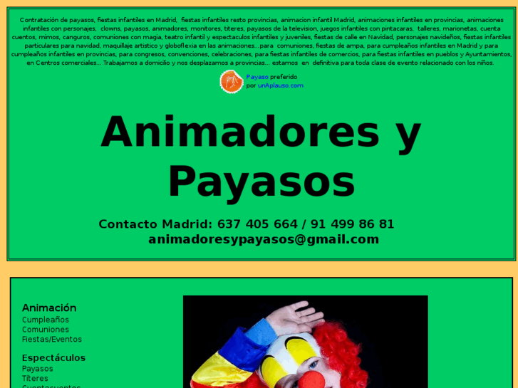 www.animadoresypayasos.es