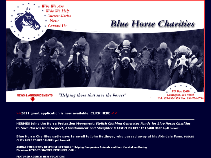 www.bluehorsecharities.org