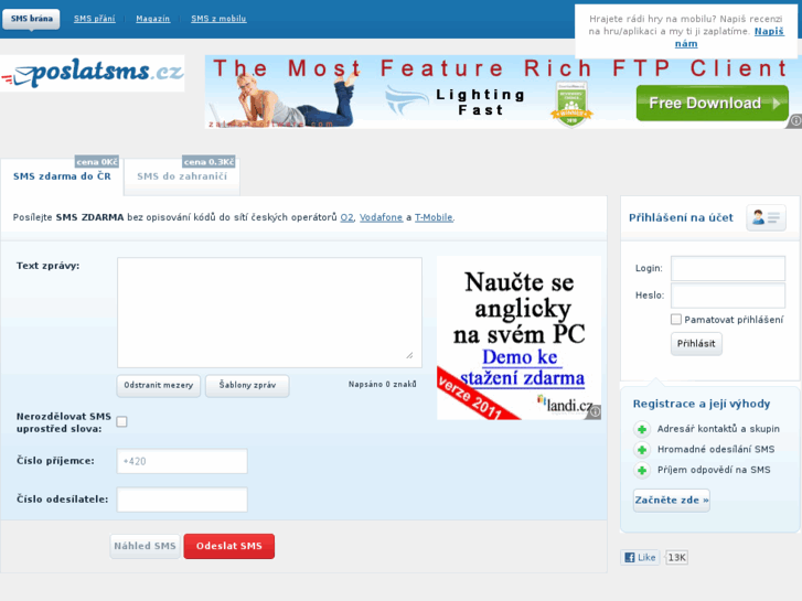 www.poslatsms.cz