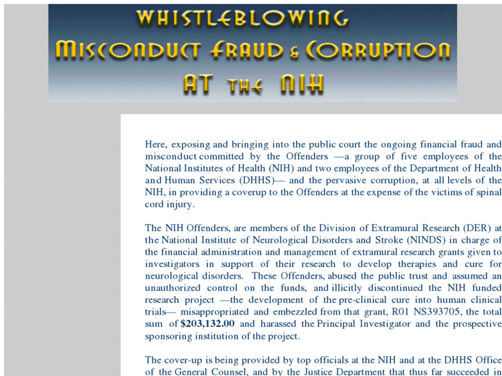 www.whistleblowing-nih-financial-fraud.org